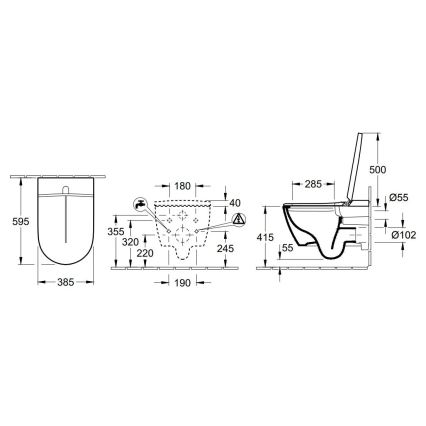 Villeroy & Boch V0E100R1 - Závesný bidet so sedátkom SoftClose VICLEAN keramika/biela +diaľkové ovládanie