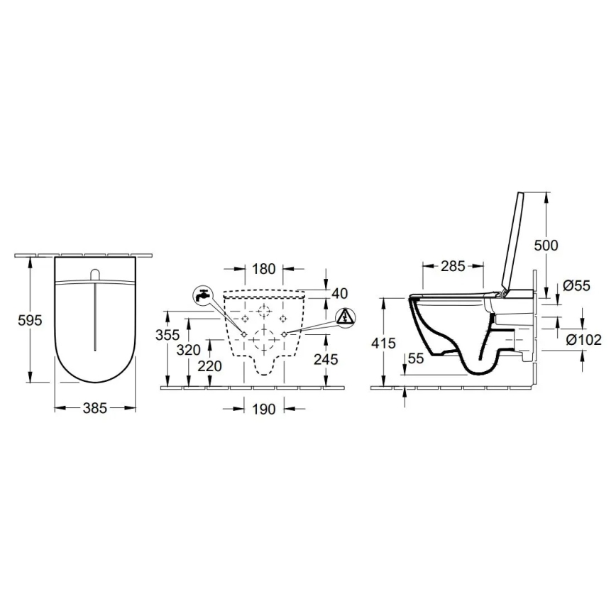Villeroy & Boch V0E100R1 - Závesný bidet so sedátkom SoftClose VICLEAN keramika/biela +diaľkové ovládanie