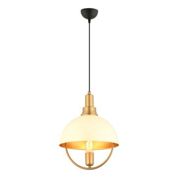Visiaci luster MONZA 1xE27/40W/230V pr. 30 cm krémová/zlatá