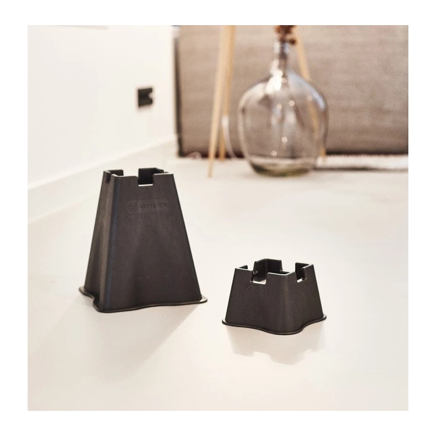 Vitility - SADA 4x nástavcov na zvýšenie postele 7 cm čierne