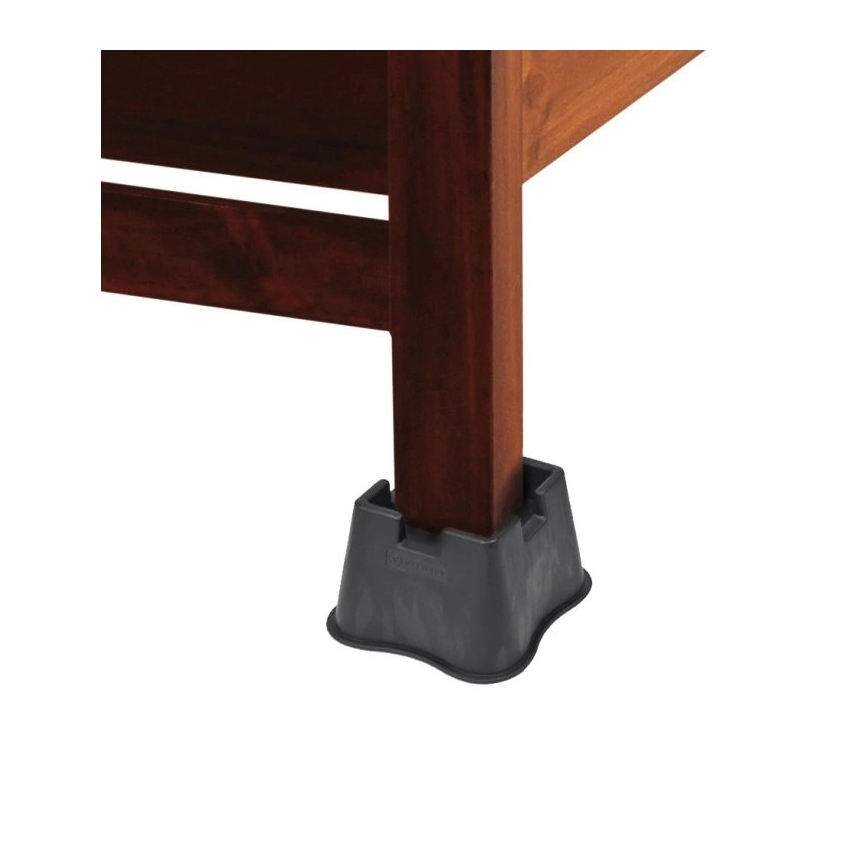 Vitility - SADA 4x nástavcov na zvýšenie postele 7 cm čierne