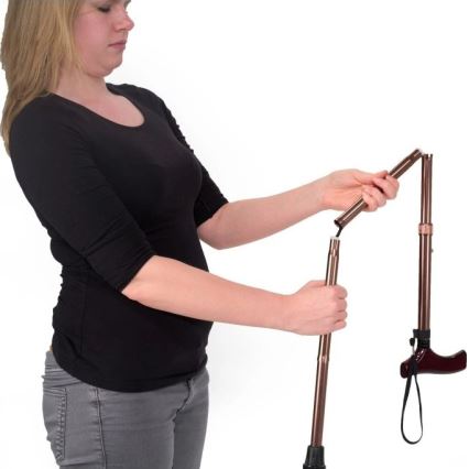 Vitility - Zložiteľná palica 92 cm hnedá