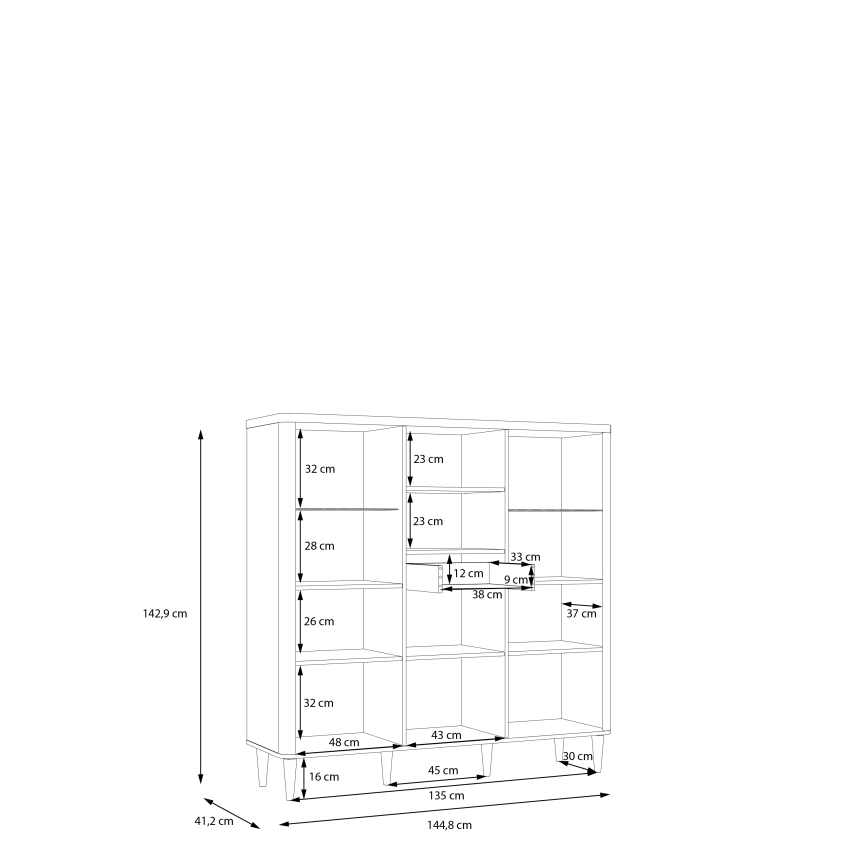 Vitrína VIRO hnedá/béžová