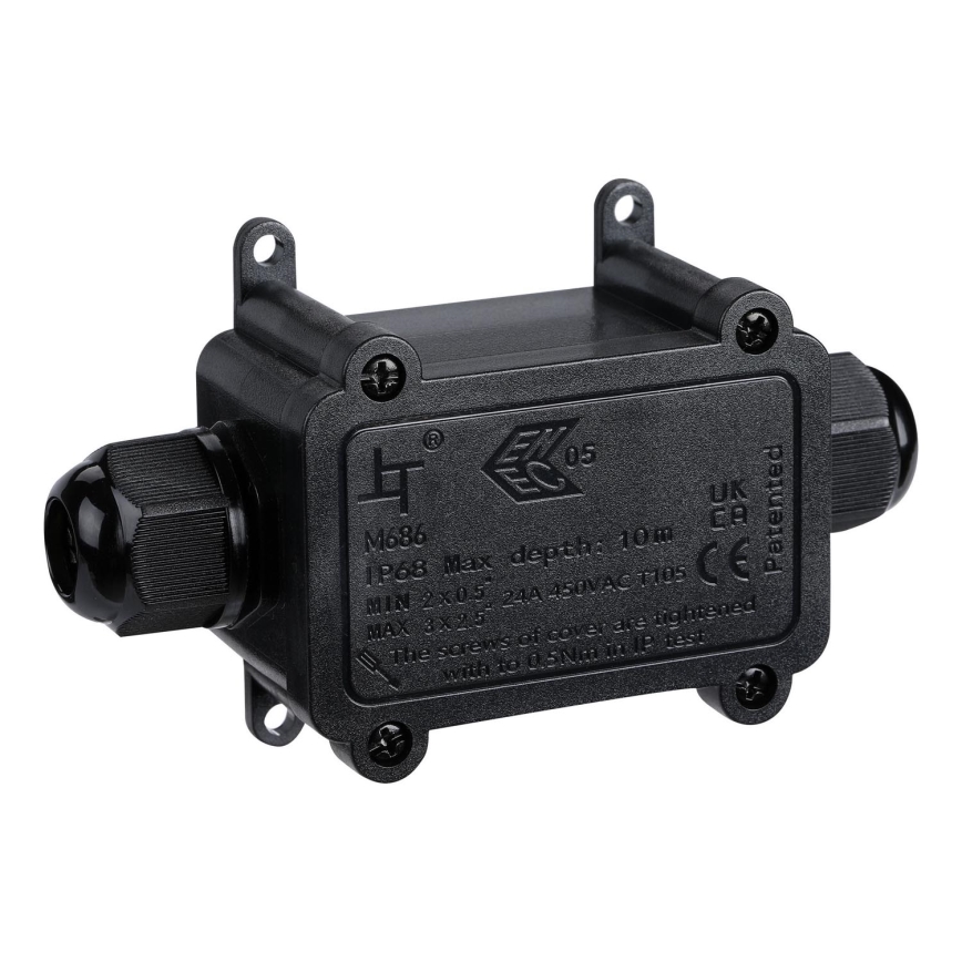 Vodeodolná prepojovacia krabička 24A/230V IP68