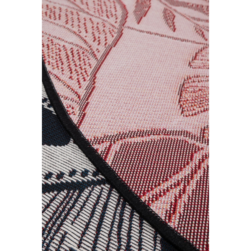 Vonkajší koberec JUNGLE 135 cm čierna/biela, listový vzor