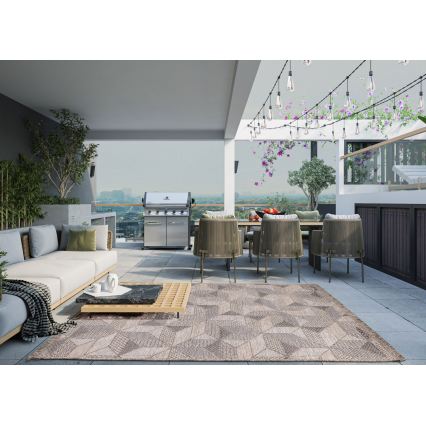 Vonkajší koberec ORIA 120x170 cm sivá/béžová