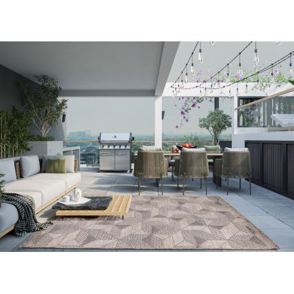 Vonkajší koberec ORIA 160x220 cm sivá/béžová