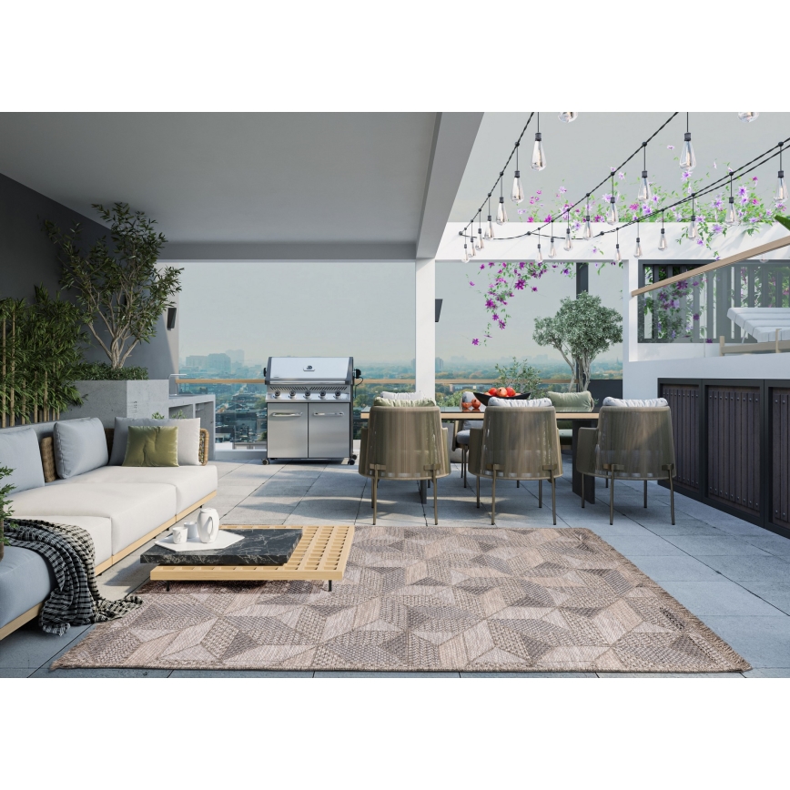 Vonkajší koberec ORIA 160x220 cm sivá/béžová