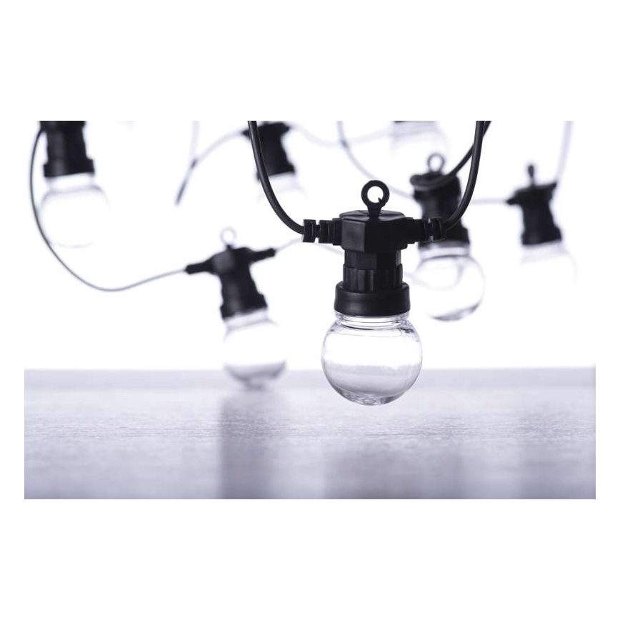 Vonkajší LED dekoračný reťazec 50×LED/10m IP44 priehľadný