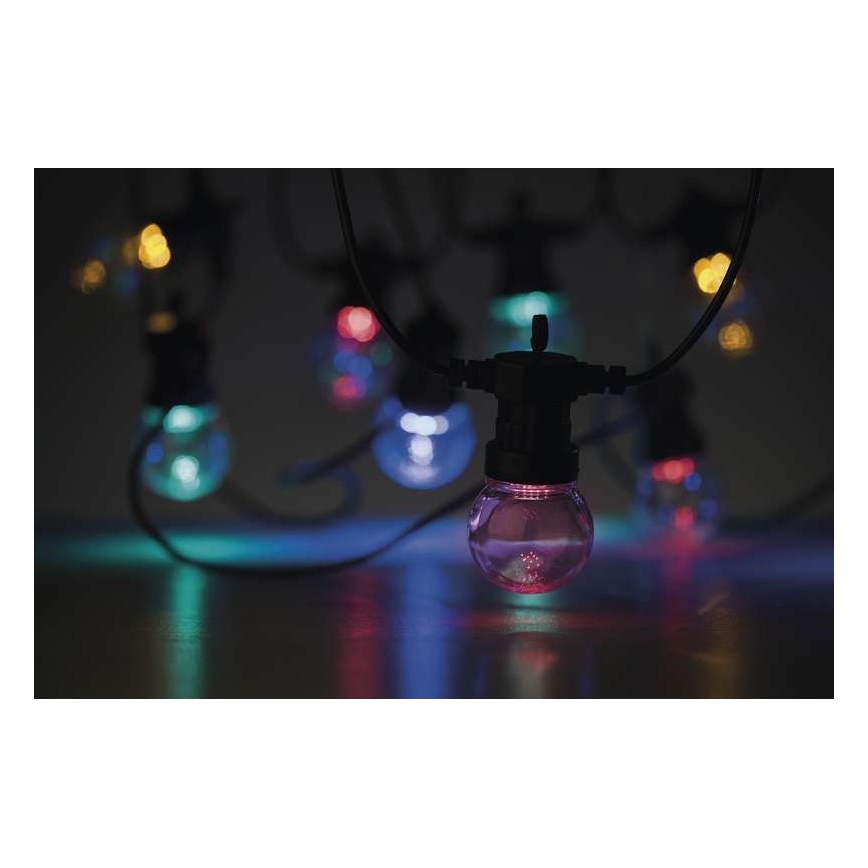 Vonkajší LED dekoračný reťazec 50×LED/10m IP44 priehľadný