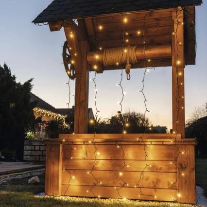 Vonkajší LED reťaz 100xLED/1x2m IP44 teplá biela