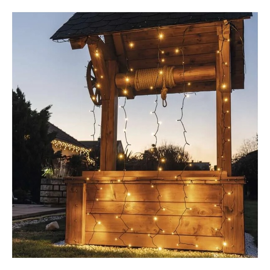 Vonkajší LED reťaz 100xLED/1x2m IP44 teplá biela