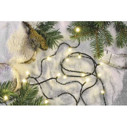 Vonkajší LED svetelný reťazec 120× LED / 8 režimov, 17 m, IP44, teplá biela