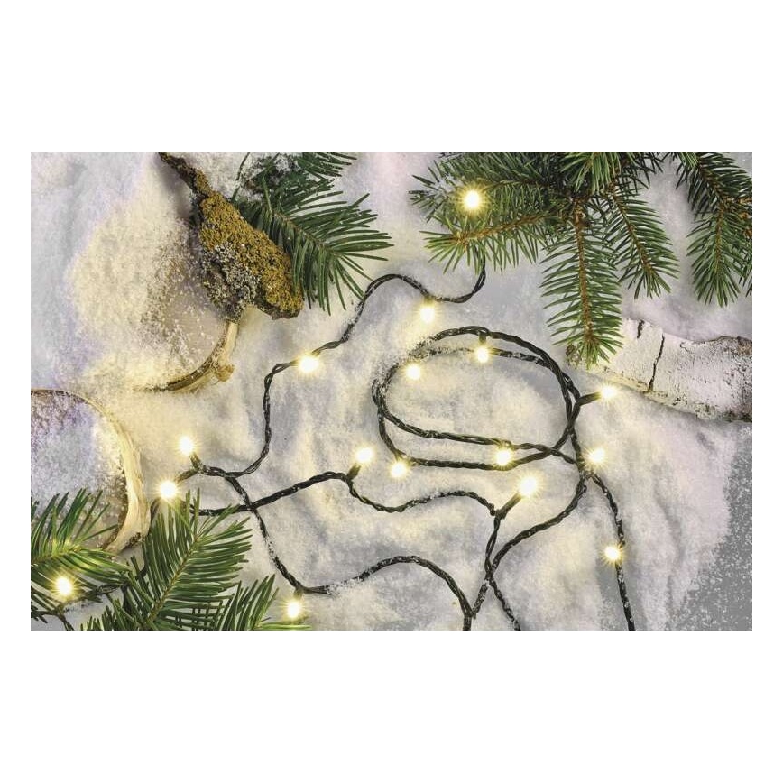 Vonkajší LED svetelný reťazec 120× LED / 8 režimov, 17 m, IP44, teplá biela