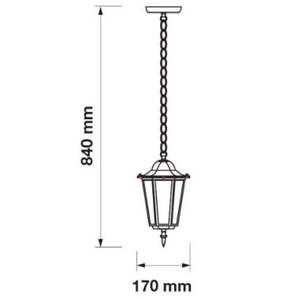 Vonkajší luster na reťazi 1xE27/40W/230V IP44 biela