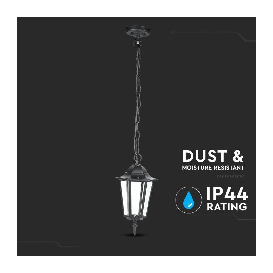 Vonkajší luster na reťazi 1xE27/40W/230V IP44 čierna