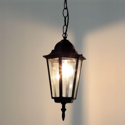 Vonkajší luster na reťazi 1xE27/60W/230V čierna