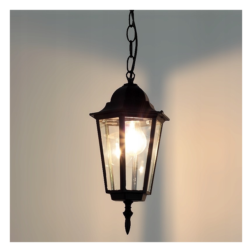 Vonkajší luster na reťazi 1xE27/60W/230V čierna