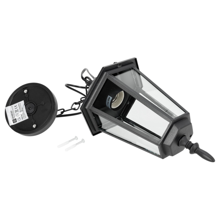 Vonkajší luster na reťazi 1xE27/60W/230V čierna