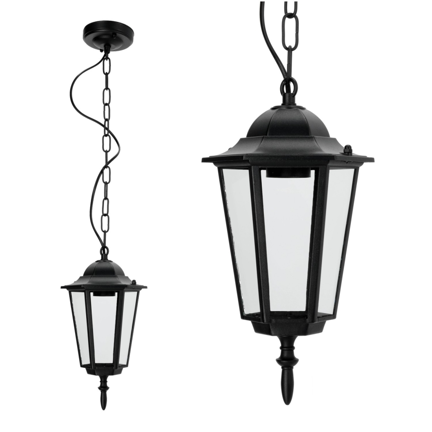 Vonkajší luster na reťazi 1xE27/60W/230V čierna