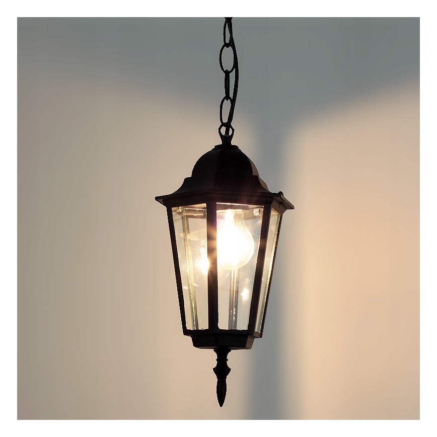 Vonkajší luster na reťazi 1xE27/60W/230V čierna