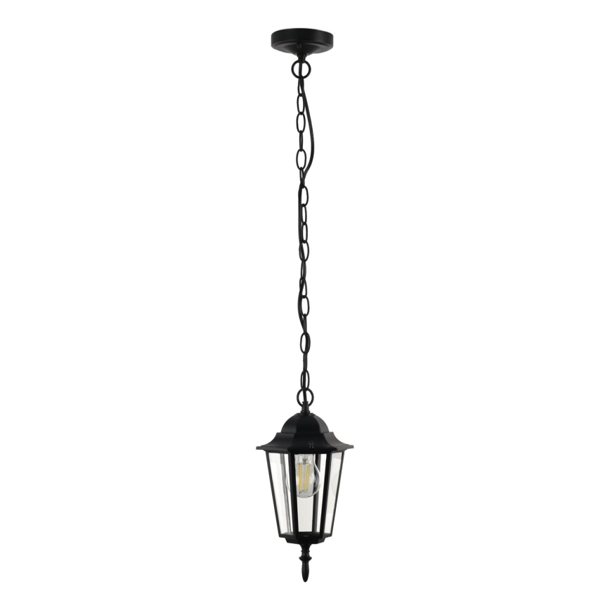 Vonkajší luster na reťazi ARRAIA 1xE27/15W/230V IP44 čierna
