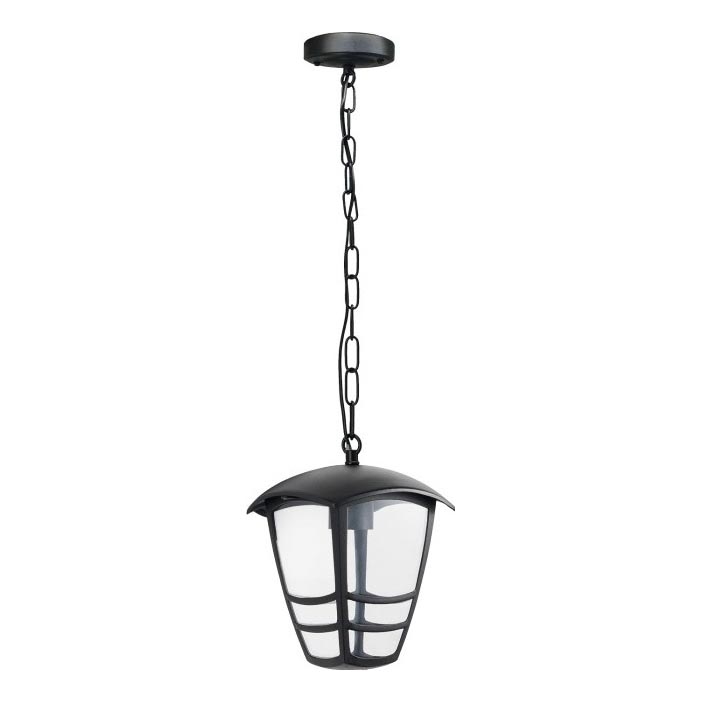 Vonkajší luster na reťazi TEVIO 1xE27/60W/230V IP54 čierna
