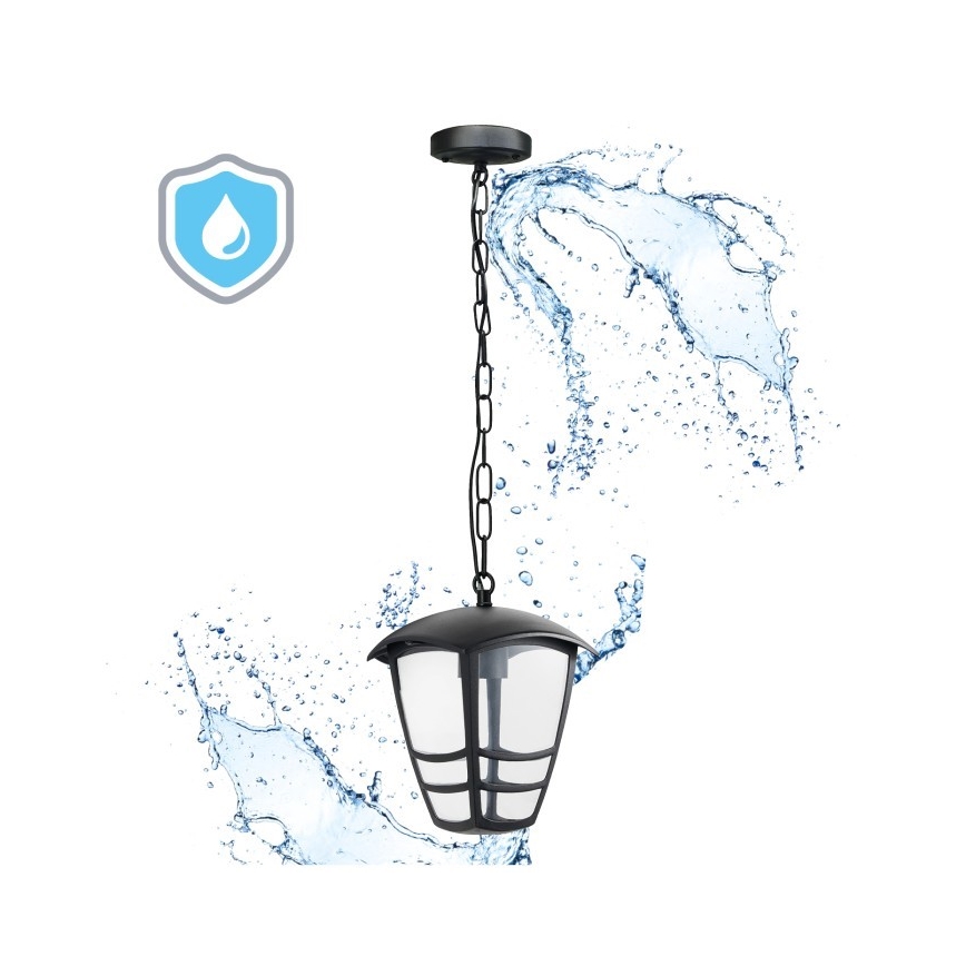 Vonkajší luster na reťazi TEVIO 1xE27/60W/230V IP54 čierna
