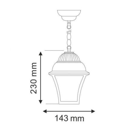 Vonkajší luster PARIS 2 1xE27/60W 230V