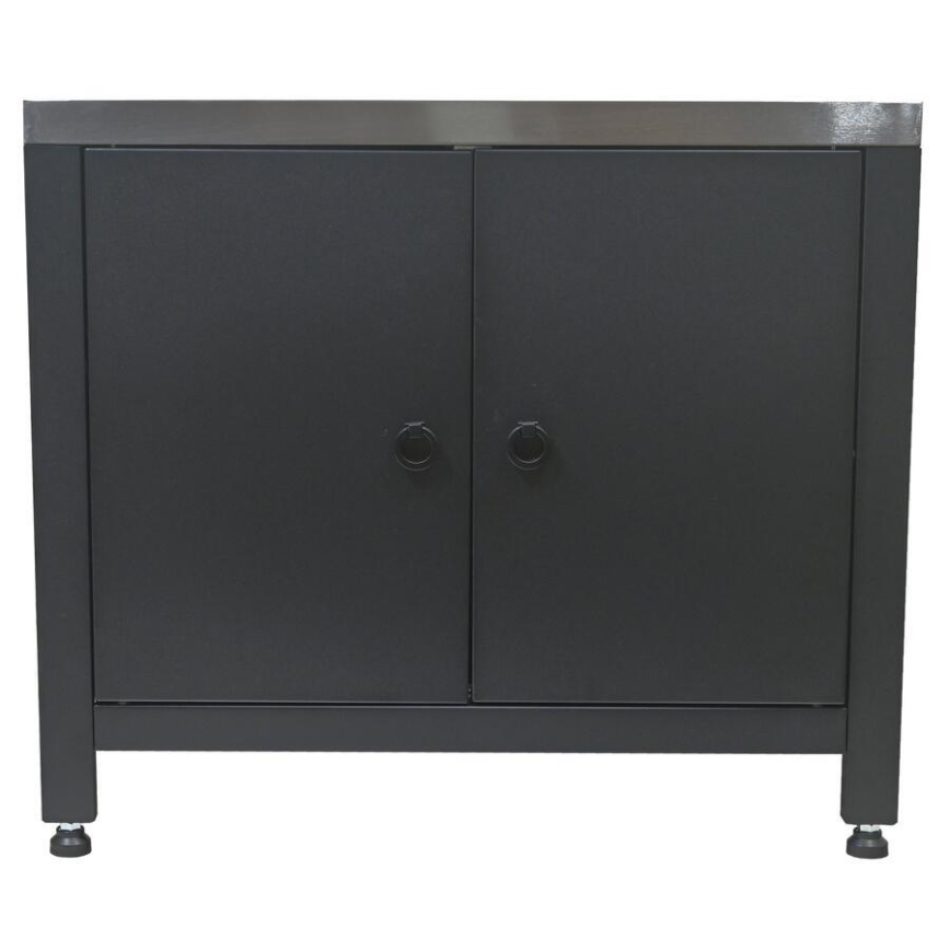 Vonkajší modul – skrinka pod gril 80x47x69 cm, čierna/nerezová oceľ