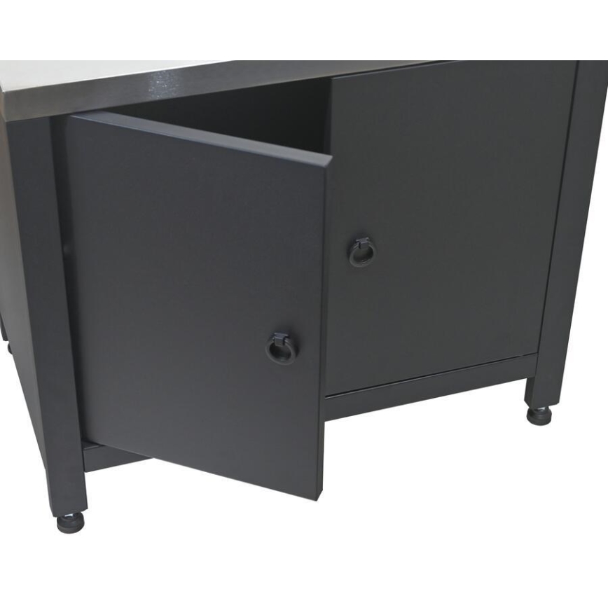 Vonkajší modul – skrinka pod gril 80x47x69 cm, čierna/nerezová oceľ