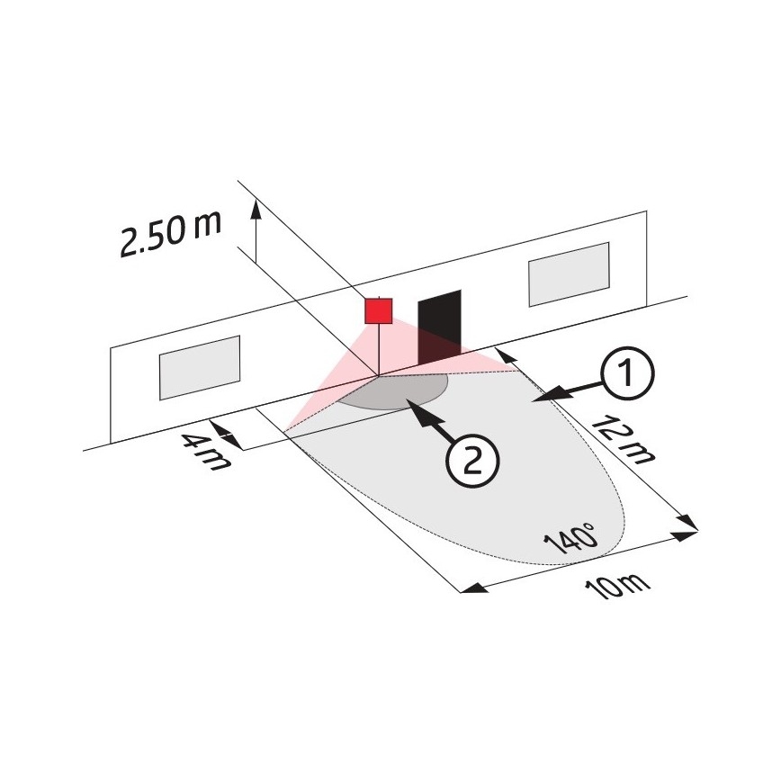 Vonkajší senzor pohybu LC-CLICK 140° IP44 čierna