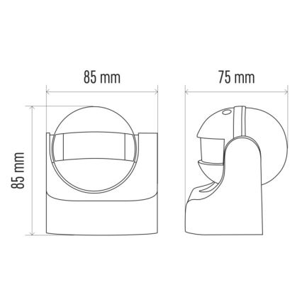 Vonkajší senzor pohybu PIR B 180° 1200W/230V IP44 biela