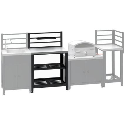 Vonkajší stolový modul 80x47x123 cm čierny/nerezový