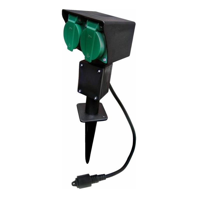 Vonkajší zásuvkový stĺpik EASY CONNECT 2Z 3600W/230V IP44 zelená