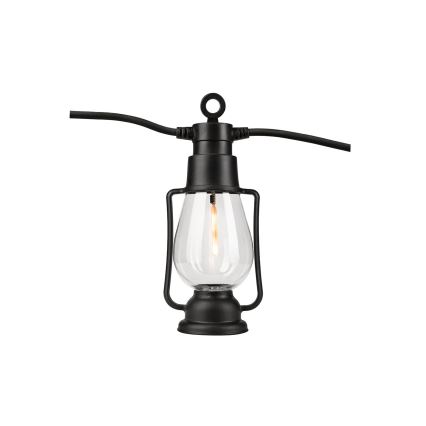 Vonkajšia dekoratívna svetelná reťaz GIRLANDA 10xLED 10m IP44 teplá biela