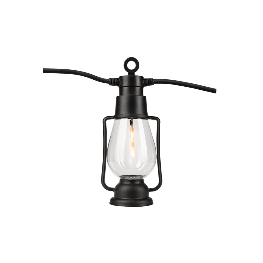 Vonkajšia dekoratívna svetelná reťaz GIRLANDA 10xLED 10m IP44 teplá biela