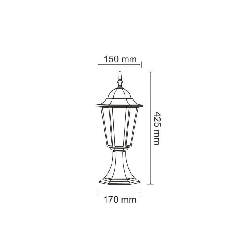 Vonkajšia lampa 1xE27/20W/230V IP43 42,5 cm čierna