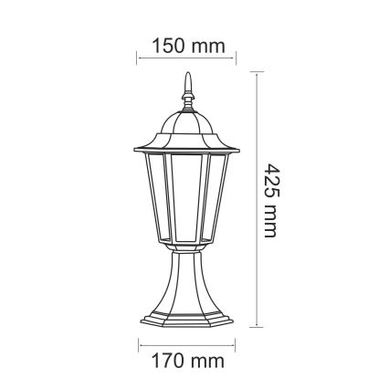 Vonkajšia lampa 1xE27/20W/230V IP43 42,5 cm patina