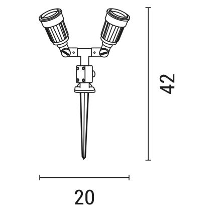 Vonkajšia lampa 2xE27/15W/230V IP44 čierna