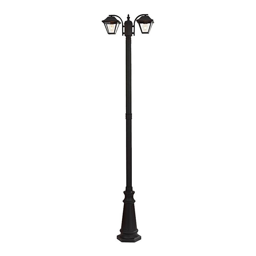 Vonkajšia lampa 2xE27/60W/230V IP44 232 cm čierna