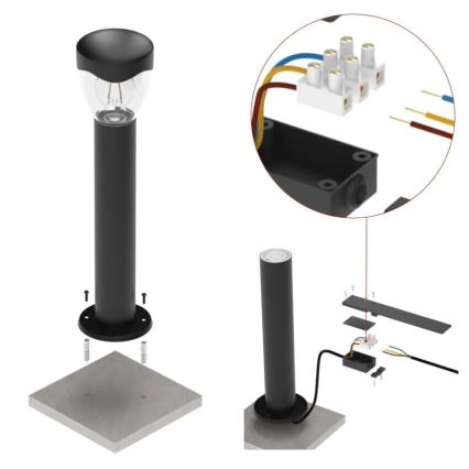 Vonkajšia lampa ARTEO 1xE27/15W/230V IP44 50 cm