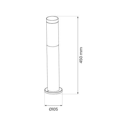 Vonkajšia lampa BROOKLYN 1xE27/60W/230V 45 cm IP44 matný chróm