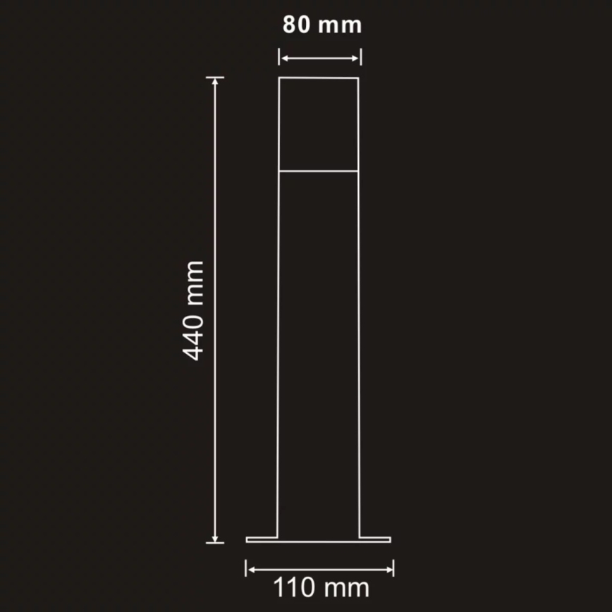 Vonkajšia lampa DALLAS 1xE27/12W/230V IP44 44 cm antracit
