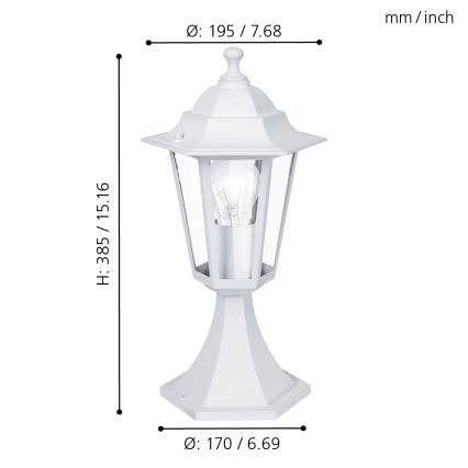 Eglo - Vonkajšia lampa 1xE27/60W