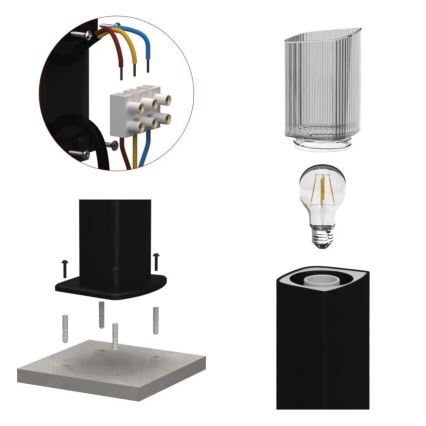 Vonkajšia lampa LANA 1xE27/25W/230V IP54 75 cm