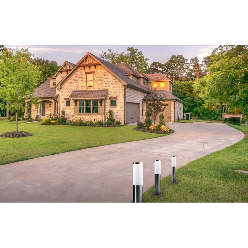 Vonkajšia lampa LIVIA 1xE27/10W/230V 45 cm IP44 strieborná