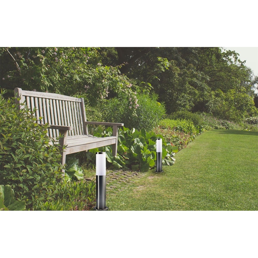 Vonkajšia lampa LIVIA 1xE27/10W/230V 45 cm IP44 strieborná