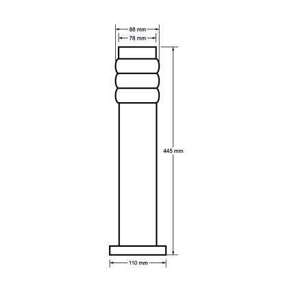 Vonkajšia lampa LULA 1xE27/11W/230V IP44 nerezová oceľ