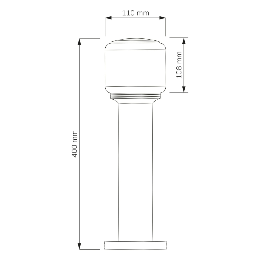 Vonkajšia lampa MADRID 1xE27/12W/230V 40 cm IP44 čierna